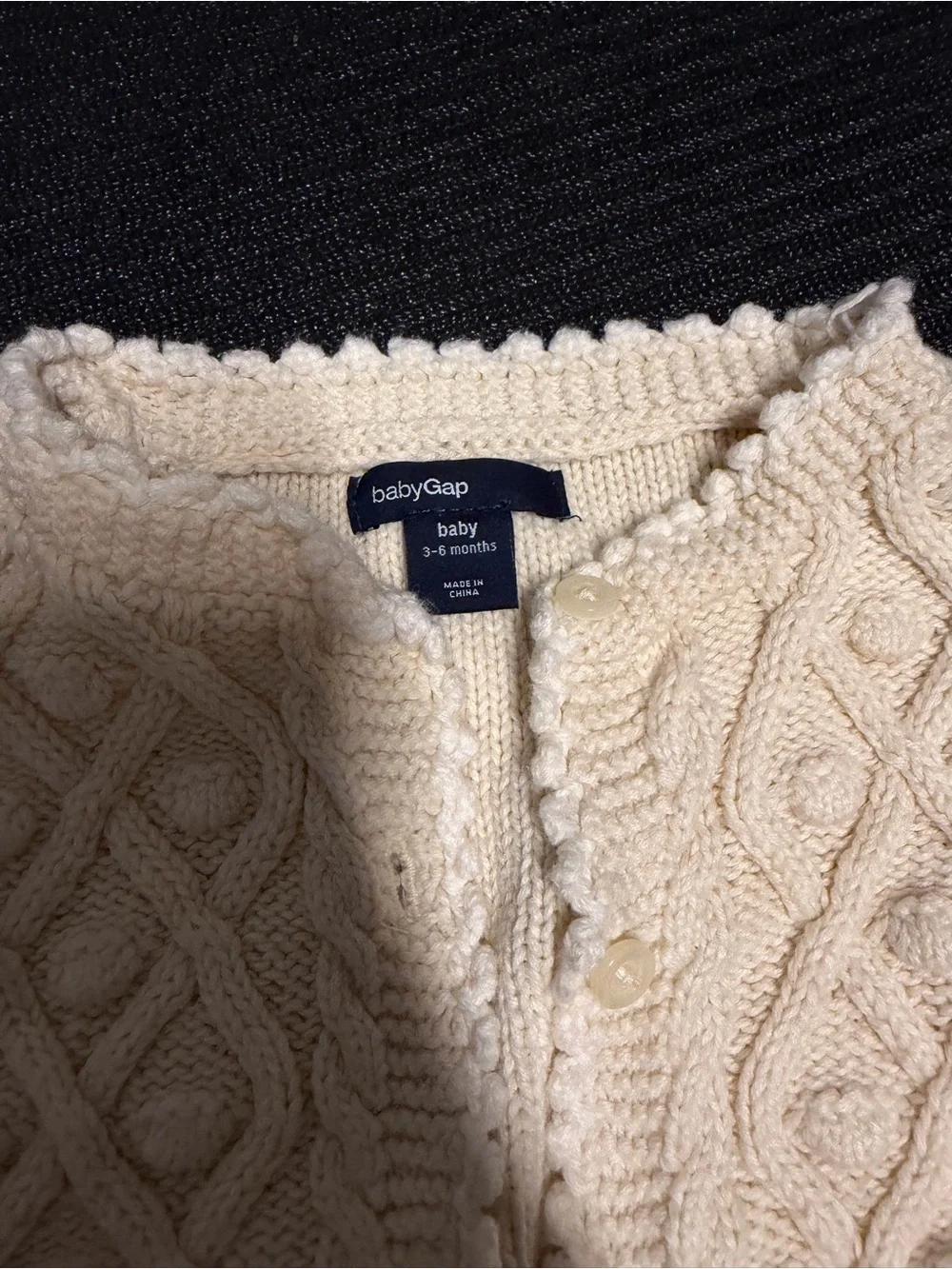 Baby Gap Cream Cable-Knit Baby Cardigan